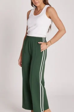 Noah Cropped Pant - Green Stripe