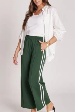 Noah Cropped Pant - Green Stripe