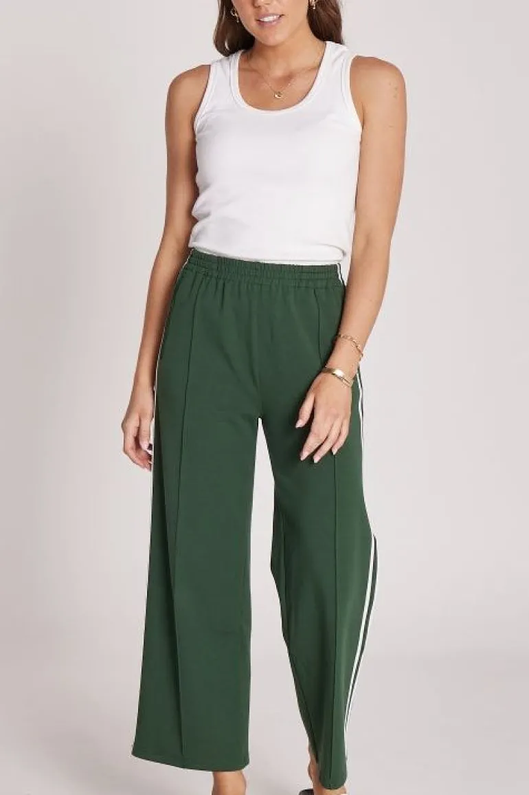 Noah Cropped Pant - Green Stripe