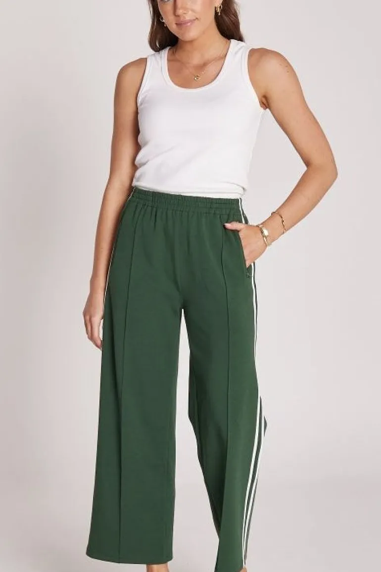 Noah Cropped Pant - Green Stripe