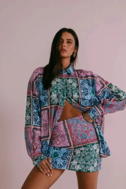 Poet Mini Skirt - Paisley Tile