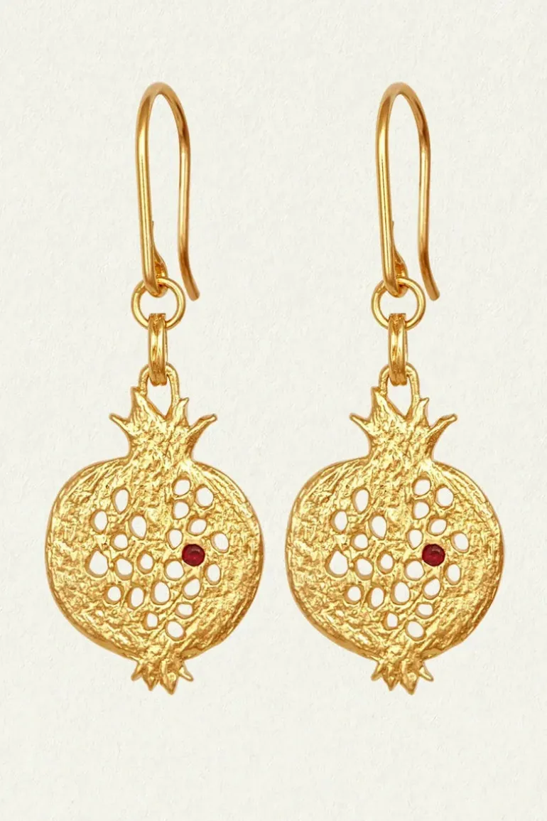 POMEGRANATE EARRINGS GOLD
