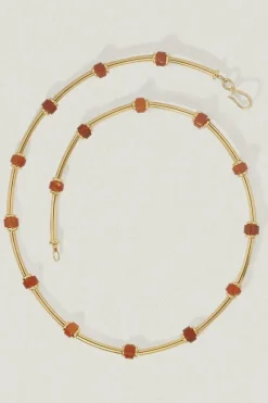 Pompeii Beaded Necklace Gold Vermeil