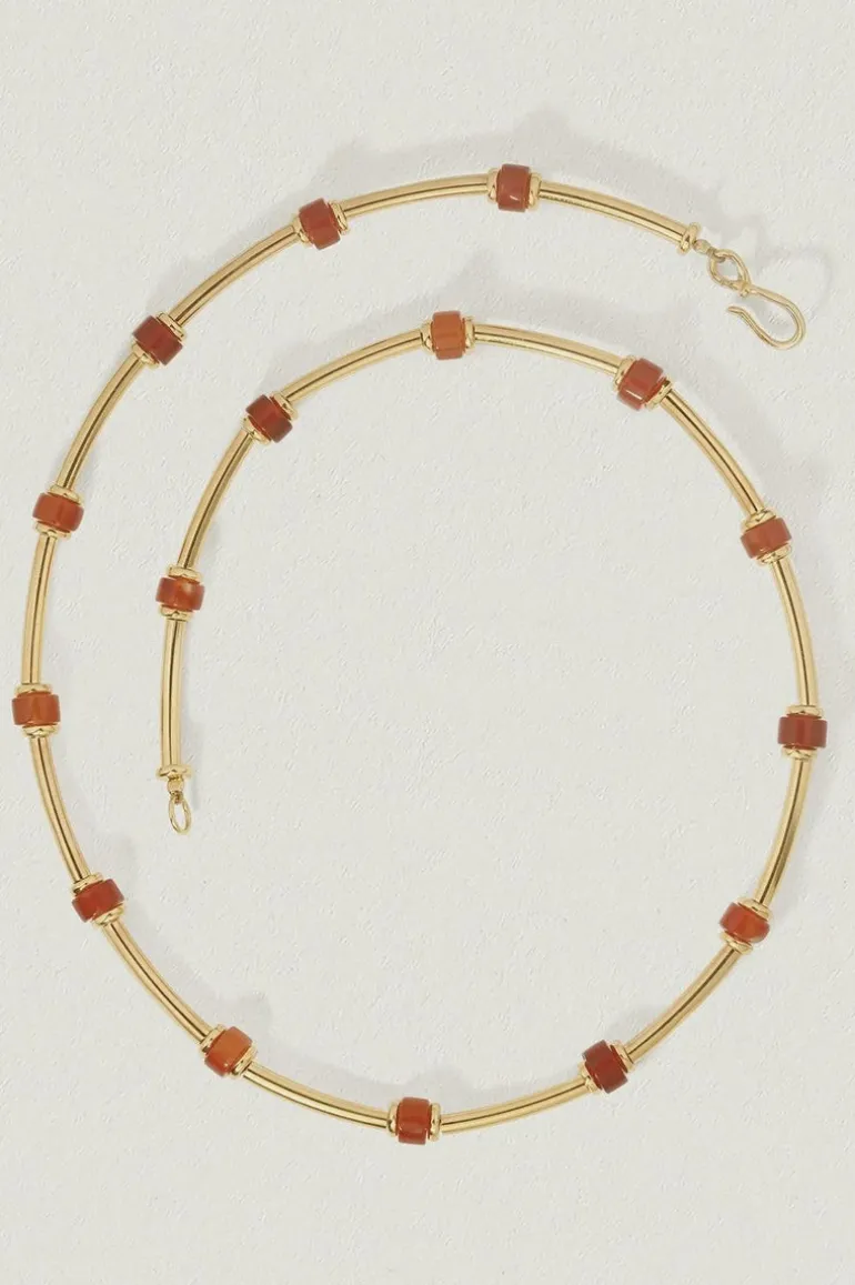 Pompeii Beaded Necklace Gold Vermeil