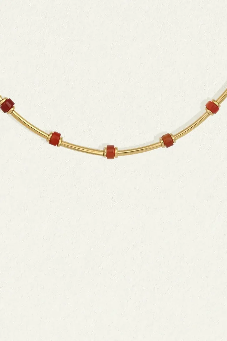 Pompeii Beaded Necklace Gold Vermeil