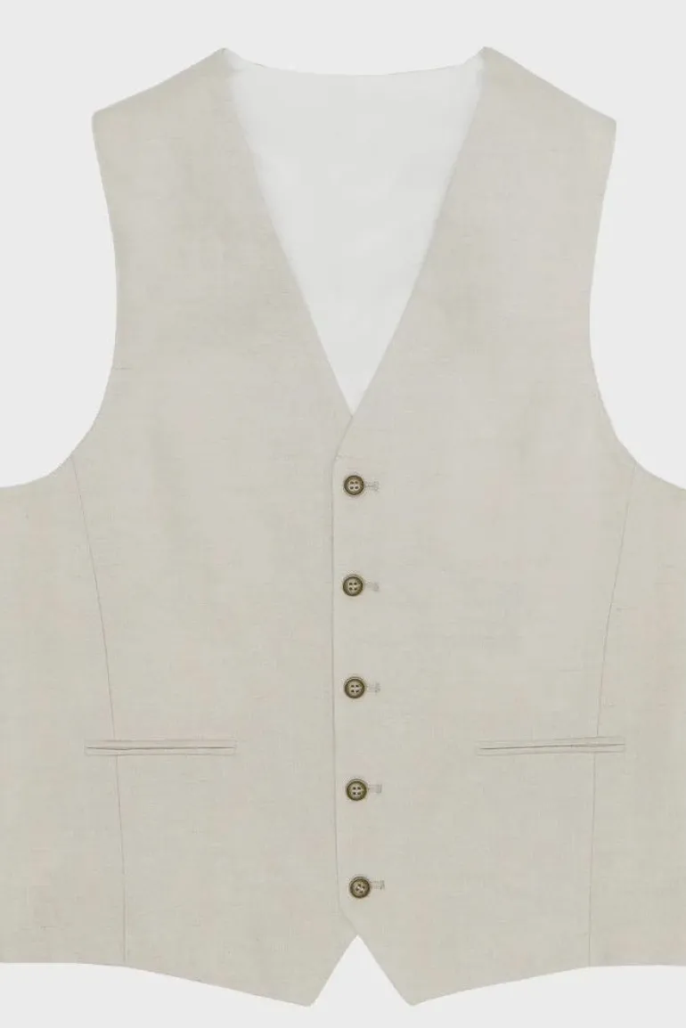 RYAN VEST OAT LINEN