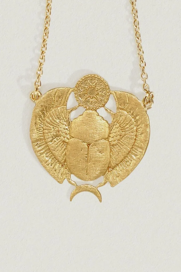 Scarab Necklace Gold