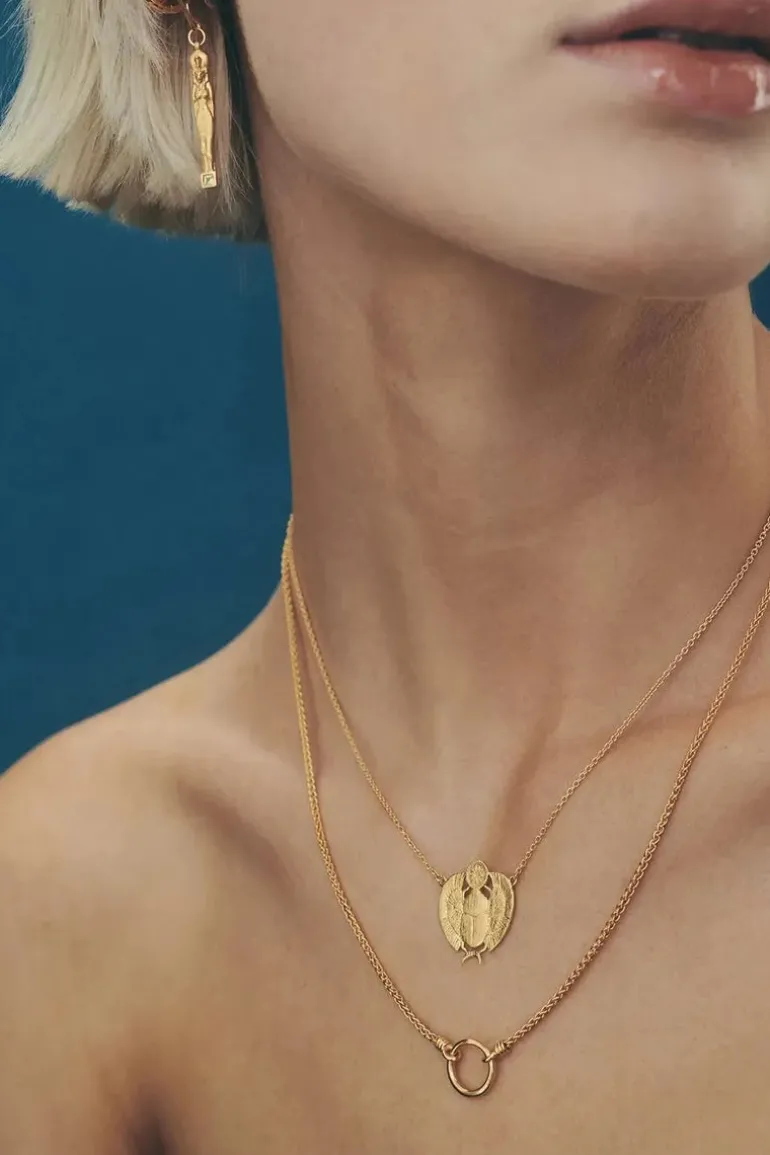 Scarab Necklace Gold