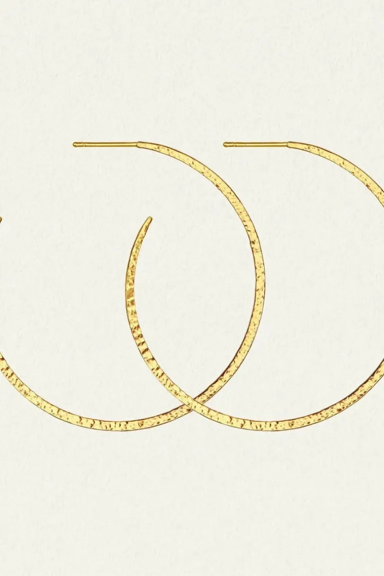 Simple Hoop Hammered Gold
