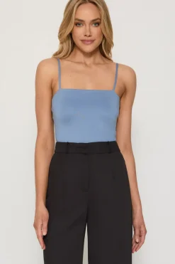 Singlet Strap Bodysuit Steel Blue
