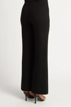 Stretch Fabric Front Seam Detail Pant BLACK