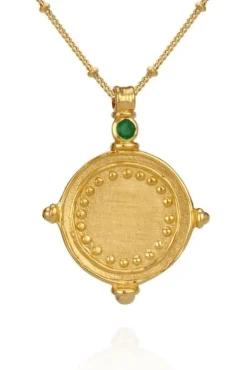 Sura Necklace Emerald Gold