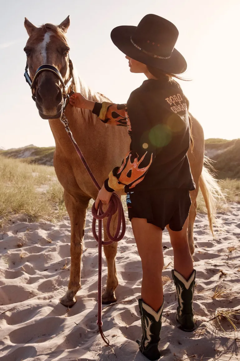 THE FLAMING COWBOY DIEGO JUMPER - BLACK
