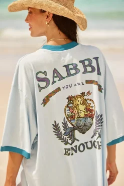 THE VERY OVERSIZED YOU'RE ENOUGH TEE - SKY