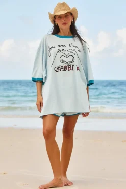 THE VERY OVERSIZED YOU'RE ENOUGH TEE - SKY