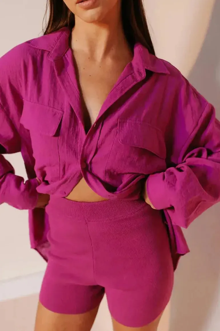 Tutti Knit Shorts - Magentad
