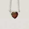 Venus Solitaire Necklace Garnet Silver