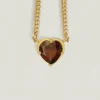 Venus Solitaire Necklace Garnet Gold