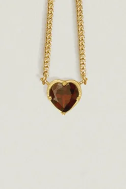 Venus Solitaire Necklace Garnet Gold