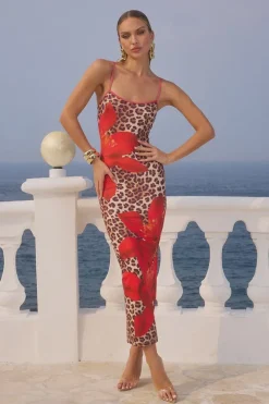 VICTORIA MIDI DRESS LEOPARD FLORAL
