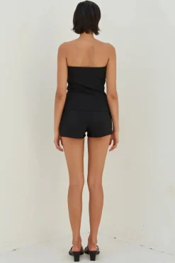 Winifred Strapless Top Black